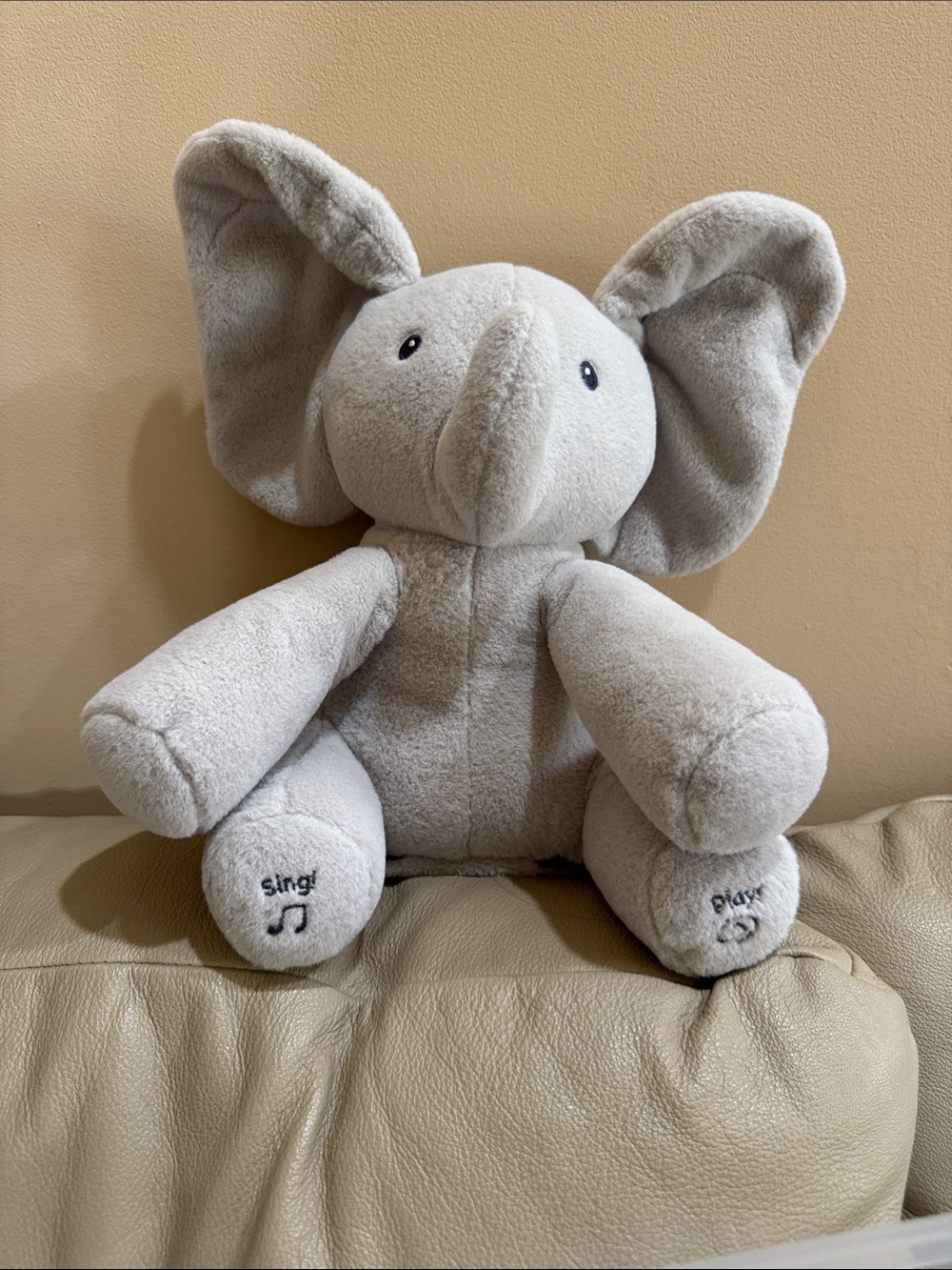 Plush Elephant Soft Toy in Light Gray - Brand